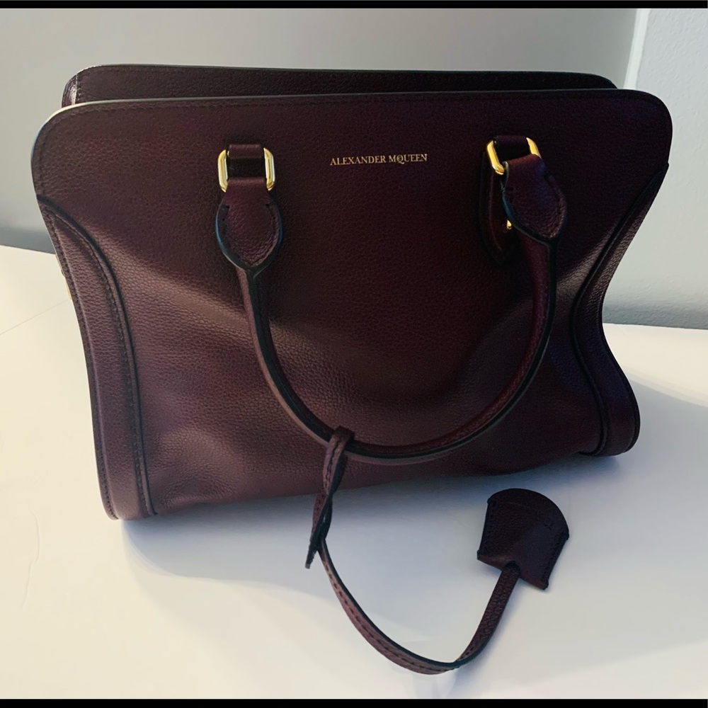 Alexander McQueen Burgundy Leather Satchel